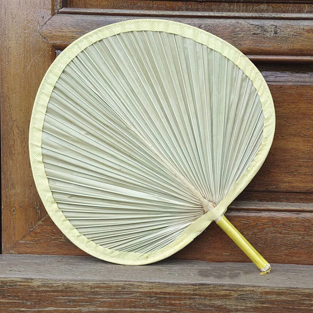 Wedding Portable Plantain Fan Decor Summer Hand Fans Purse Banana Leaf Woven Handmade