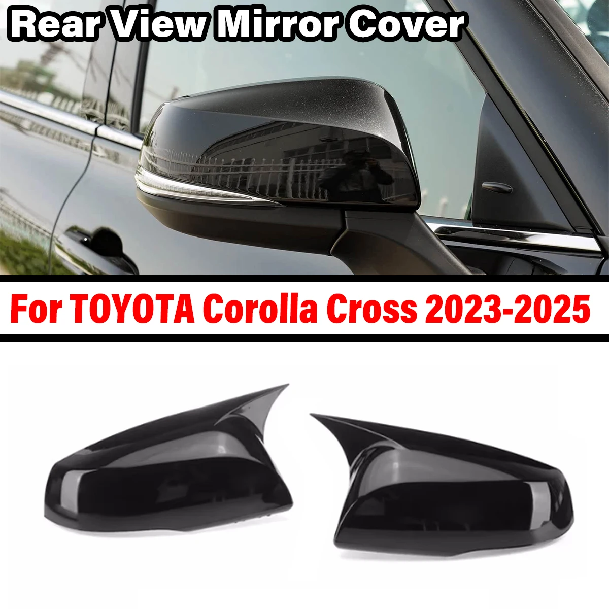 

​For TOYOTA Corolla Cross RAV4 Highlander 2019-2023 Rearview Mirror Covers Car Side Rearview Wing Mirror Caps M Style