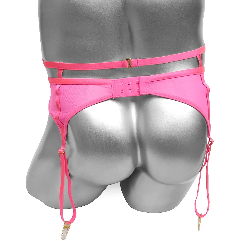 التطريز سيسي رجل الحمالات الرباط أحزمة شبكة انظر من خلال جوفاء مثير الملابس الداخلية الملابس الداخلية كروسدرسر سراويل كلوبوير #4