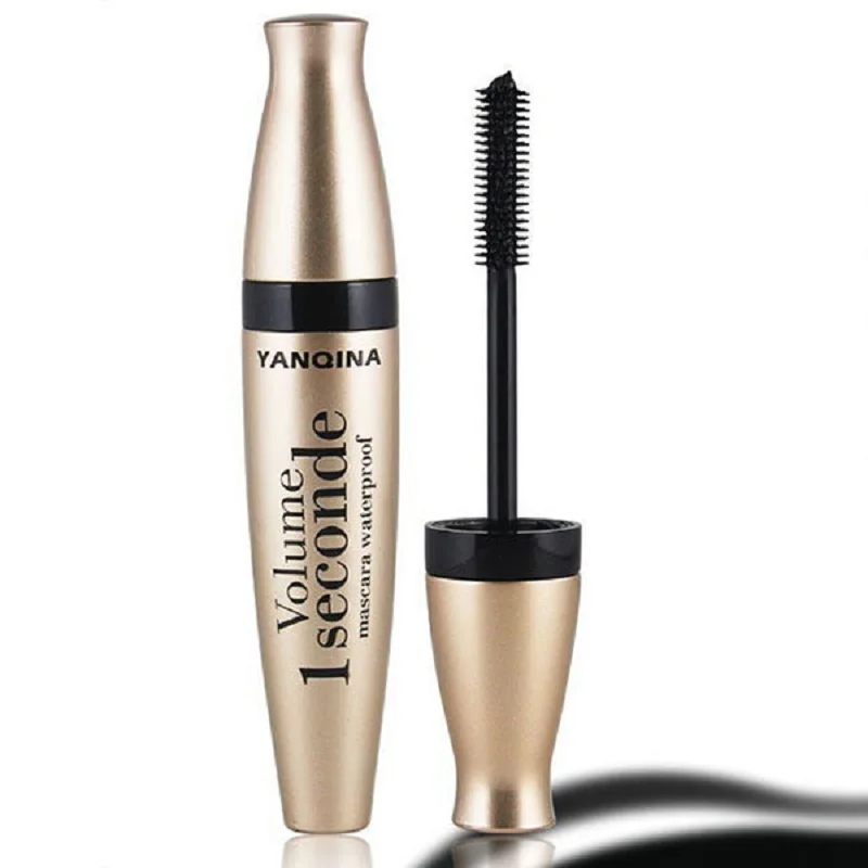 Yanqina Black Eye Mascara lange Wimpern Silikon bürste dicke geschwungene Verlängerung Mascara wasserdichte Augen Make-up Werkzeuge 10ml