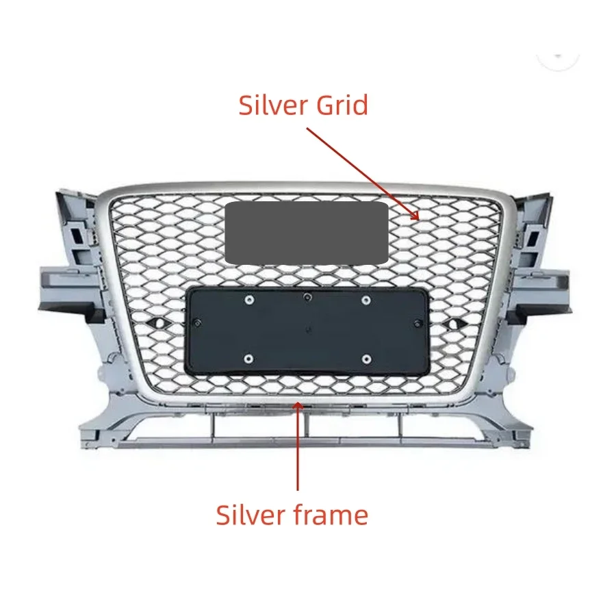 Car Front Bumper Grille Grill for Audi RSQ5 for Q5/SQ5 8R 2008 2009 2010 2011 2012（Refit for RSQ5 Style）Car Accessories tools