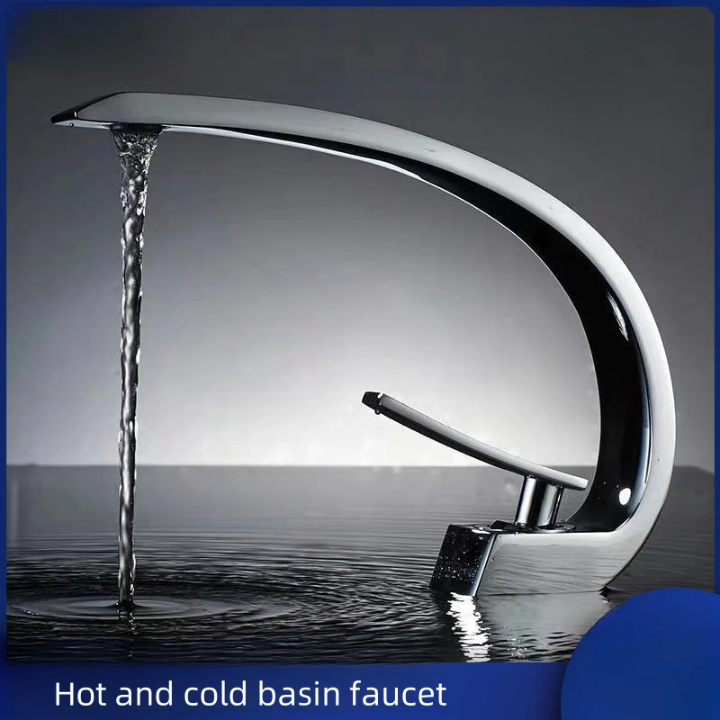 

Basin Sink Faucet Hot and Cold Bathroom Mixer Tap Single Hole Basin Sink Tap Washing Face Bathroom Faucet Deck Mount Mixer Crane