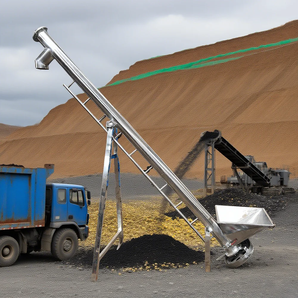 Trasportatore a coclea per alimentazione in acciaio al carbonio e acciaio inossidabile ad alta efficienza personalizzato OEM per il trasporto di materiali a basso costo