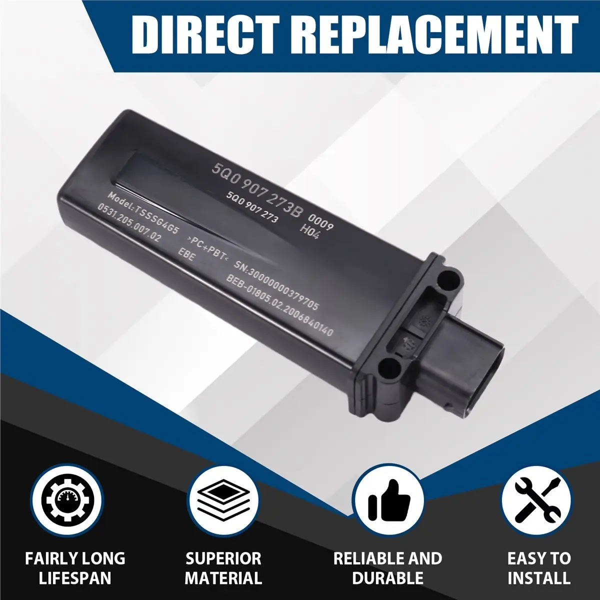 #92M Tire Pressure Receiving Module Tire Pressure Monitoring Module,5Q0907273F,(ABS)