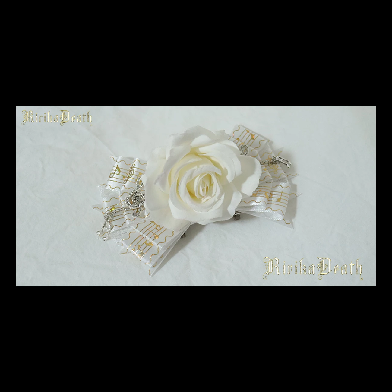 

Заколки для волос с бантом из белого золота, цветок ручной работы, милый головной убор для косплея Y2K Kawaii Kc, повязка для волос, аксессуар