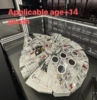 In Stock 8445cps Plan Luxury Millennium Big Falcon Spaceship High Difficulty Assemble Puzzle Model 75192 Bricks Birthday Gift