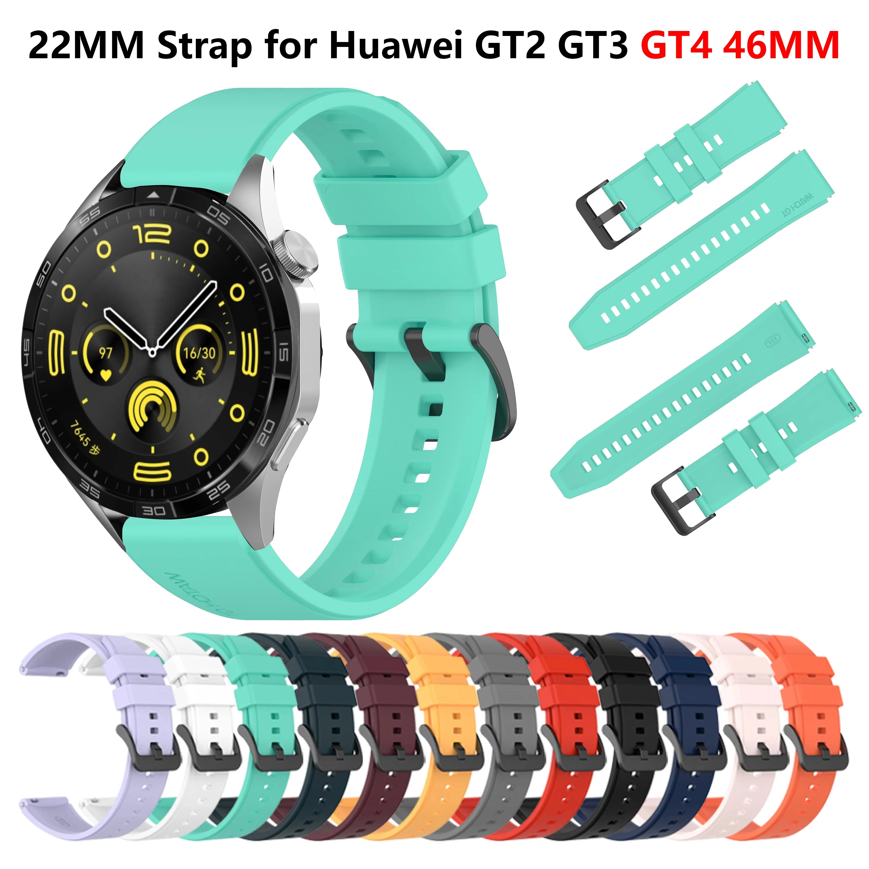 

22mm Sport Watch Strap for Huawei Watch GT 4 46MM Watch Band Bracelet for Huawei GT3 Pro 46MM GT2 Pro Runner 46MM Silicone Wrist