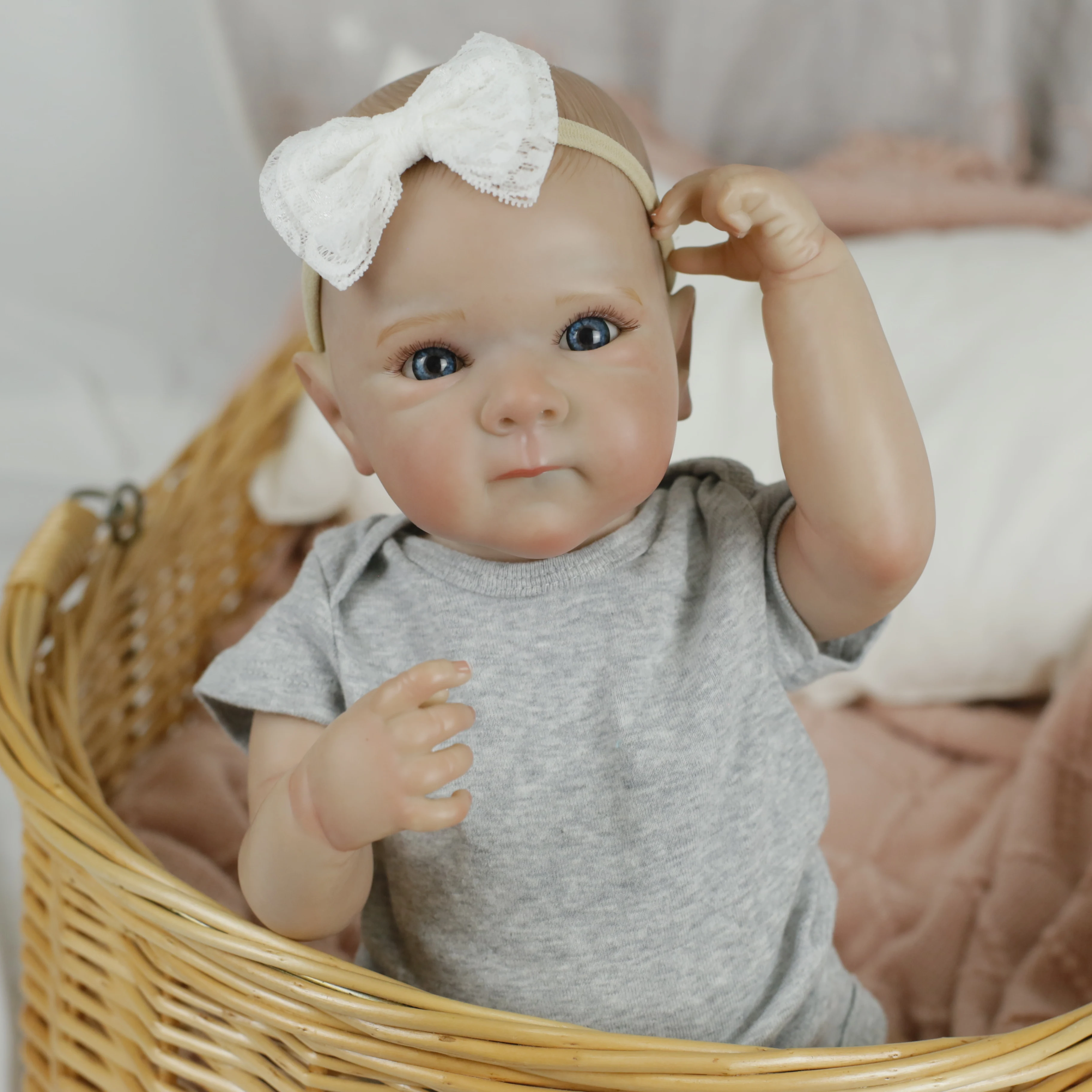 Muñeca Reborn de 18 pulgadas de Lifereborn, bebé recién nacido Bettie Girl con pelo pintado, cuerpo de vinilo suave, muñeca de venas visibles 3D de alta calidad