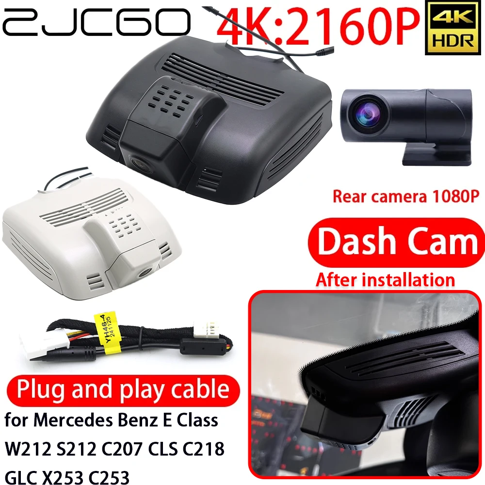 ZJCGO 4K DVR Dash Cam Wifi Front Rear Car Camera 24h Monitor for Mercedes Benz E Class W212 S212 C207 CLS C218 GLC X253 C253
