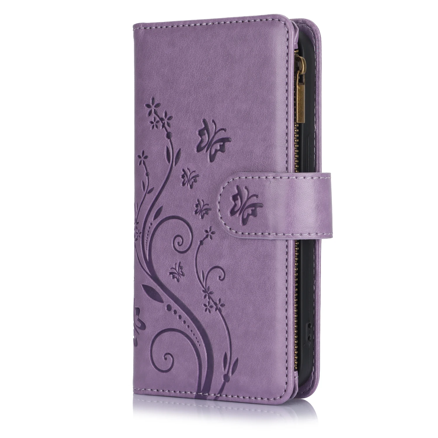 WEFOR Wallet Case for Samsung Galaxy S26 S25 Ultra S25 Edge S25 FE, 6 Card Slots Cash Slot Zipper Pocket, Detachable Wrist Strap