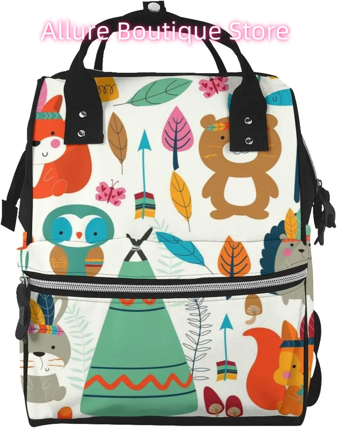 

Cute Animals Diaper Bag Backpack for Women Large Capacity Nappy Bag Multifunction Waterproof Mummy Backpacks for Mom Dad