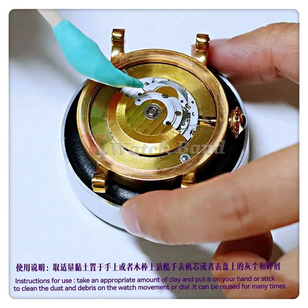 Green Watch Dust Removal Tool Rodico Putty Watch Dial Cleaner for Watchmakers Clean Wood Cleaning Stick Mud Dial Cleaning Tool