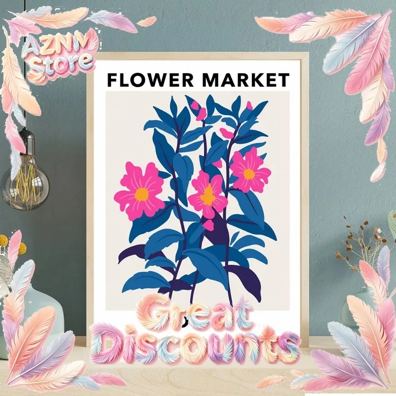 Pósteres con estampados de mercados de flores, Barcelona, Estocolmo, Columbia, Copenhague, Madrid, pinturas estéticas en lienzo, imágenes para dormitorio, hogar