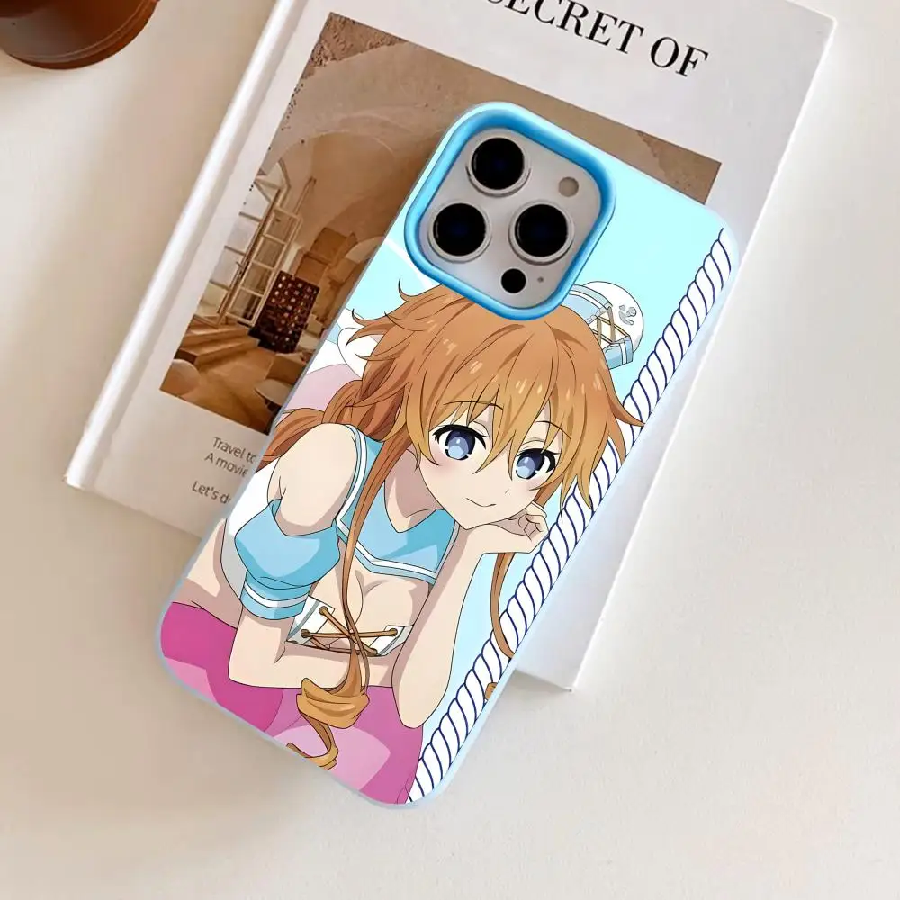 

Date a Live Yamai Yuzuru Phone Case for iPhone 17 16 15 14 13 12 11 Air Pro Max Plus Jelly Double layer Light Blue Cover
