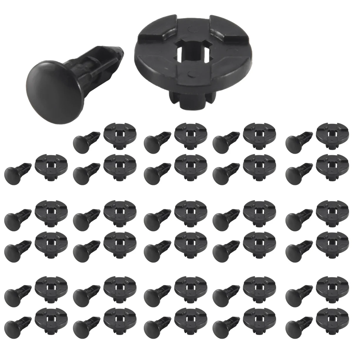 30 pieces Plastic Parts 8 mm Black Hole Bumper Rivet Clip