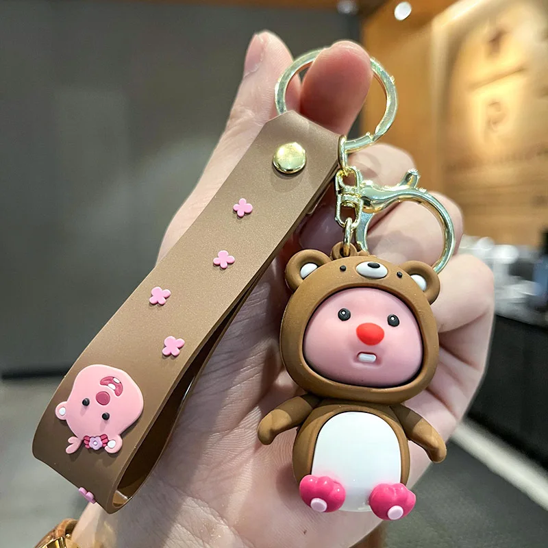 Cartoon Little Beaver Silicone Keychain Doll Keyring Accessories Car Key Chain Decoration Toys