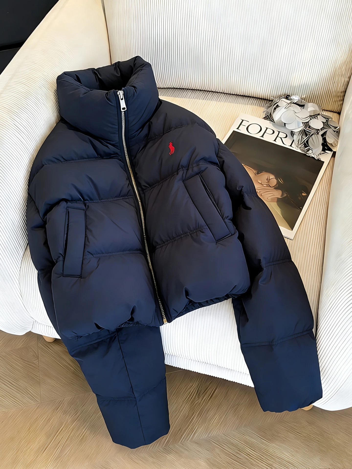 

Корейское модное простое хлопковое пальто с воротником-стойкой на молнии, женское осенне-зимнее повседневное пальто ort Bread Sle