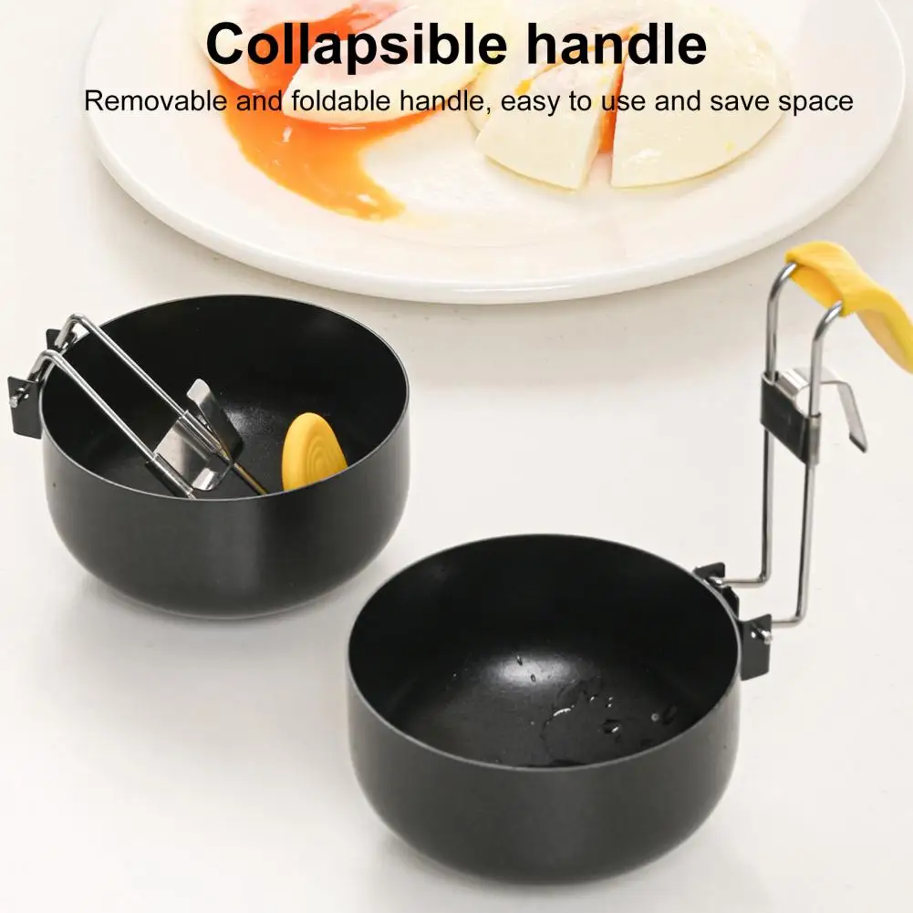 1/2Pcs Egg Cooker Ring Set Large Capacity Egg Ring Silicone Egg Cooker with Removable Handle Oil Brush for Pancakes Omelets