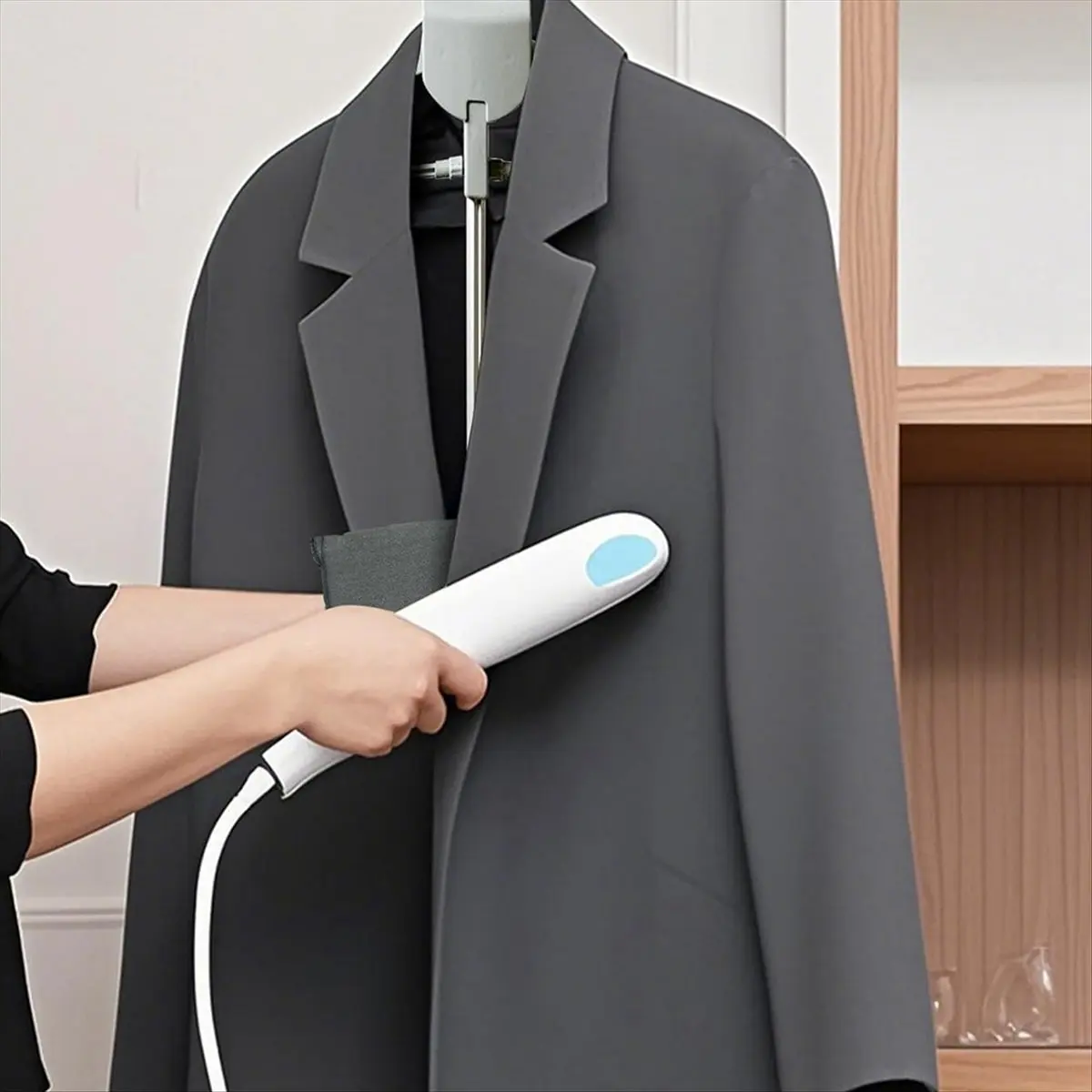 N14R Top Foldable Garment Steamer Stand with Ironing Gloves for Clothes,Adjustable Steamer Rack with Two Clips for Suit Shirt,A