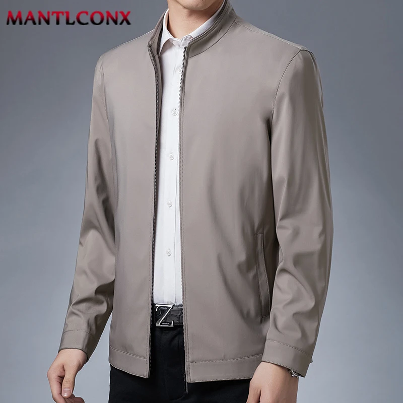 Stand Collar Casual Jackets for Men Office Dress Coat Quality Social Male Blazer Solid Color Loose Business Jacket Men Luxury