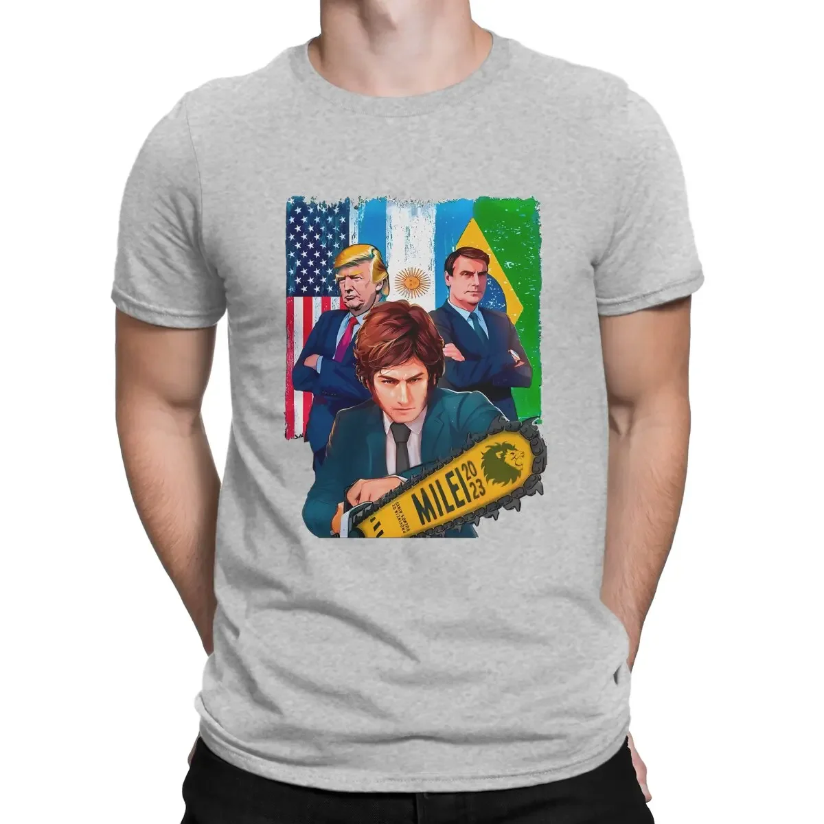 Javier Milei Cool Tees Short Sleeve O Neck T-Shirt President 2024 Donald Trump Jair Bolsonaro Make America Great Again T Shirts