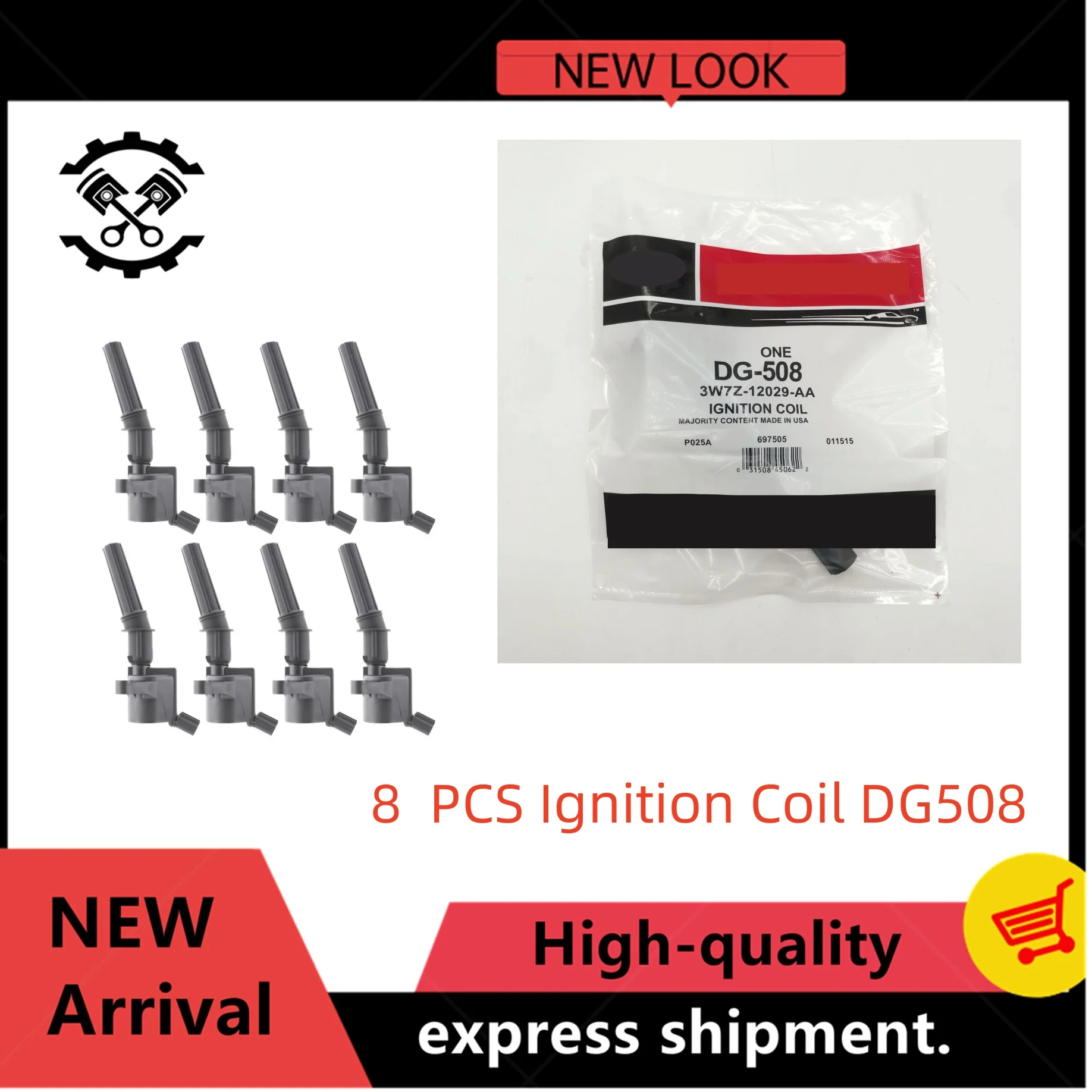 

8PCS Ignition Coil DG508 C1454 C1417 FD503 Rubber Boot With Spring For Ford Mercury 4.6L 5.4L V8
