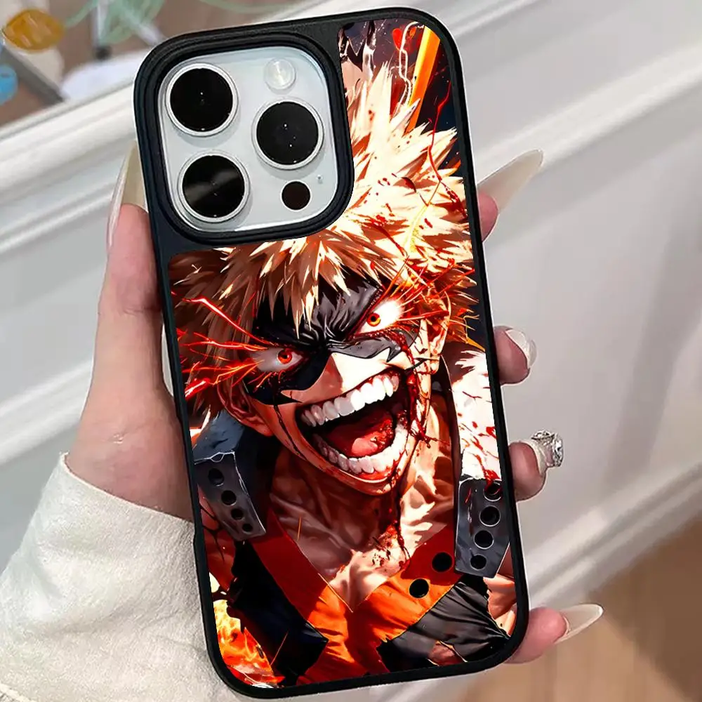 

MHA Bakugo Phone Case for iPhone 17 16 15 14 13 12 11 Air Pro Max Plus Matte Surface Cover