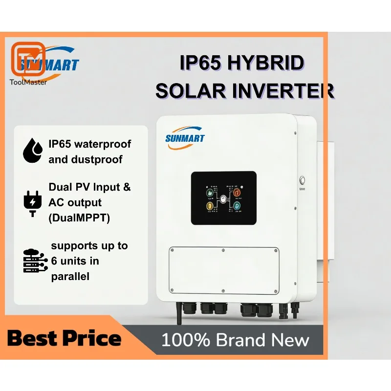 [Best Selling]3KW/6KW Hybrid Solar Inverter IP65 Waterproof 48V 2 MPPT WIFI Touch Screen Parallel Up To 6 Units
