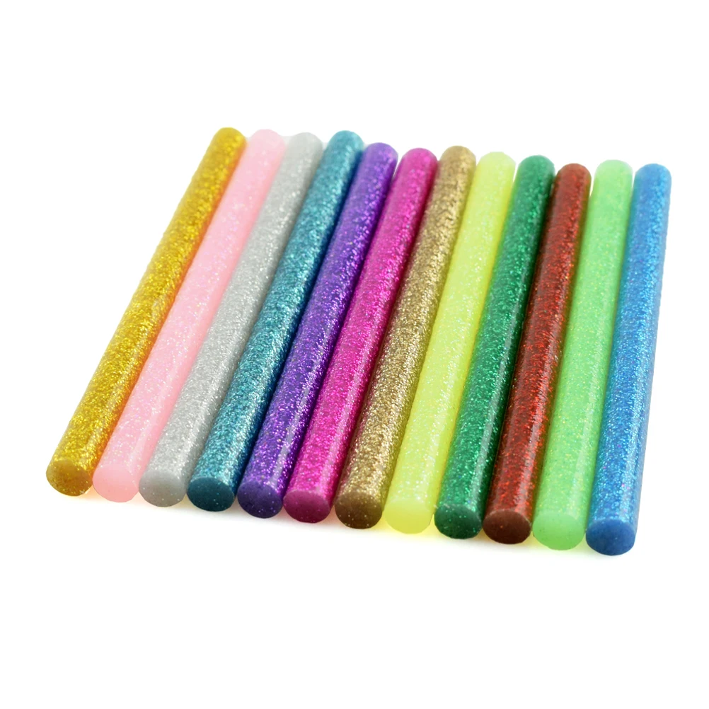 

60pcs Hot Melt Glue Sticks Colored Mini Adhesive for Craft DIY Projects 12Colors Glitter Stick Hardware Accessories