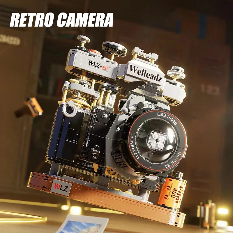 Retro feelings film camera series Building Blocks Technical DIY SLR Digital Camera Bricks Toys For Children Boy Adult Gifts