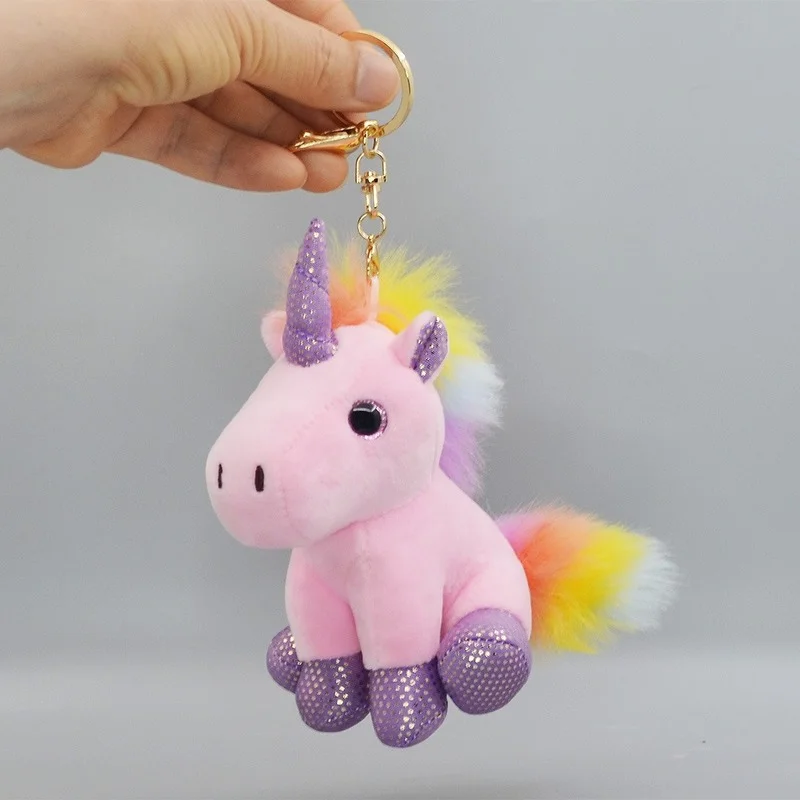 Candy Color Rainbow Unicorn Trend Bags Clothing Backpack Plush Toy Keychain Pendant Beautiful Gift for Girlfriend Baby Aesthetic