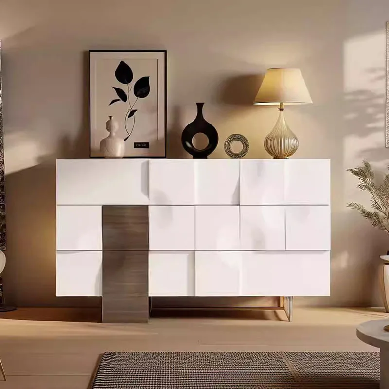 

French Aesthetic Living Room Cabinets Unique Design Modern Luxury Living Room Cabinets Glam White Meuble Rangement Furniture