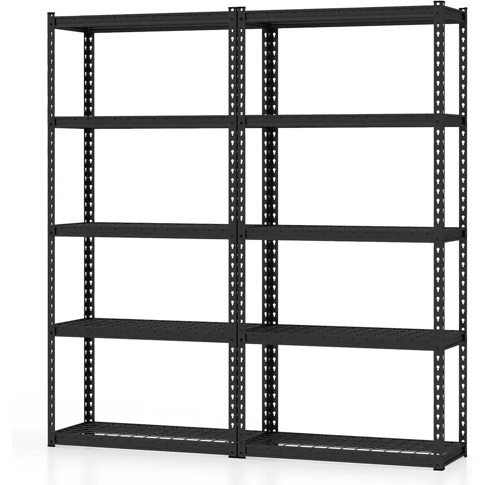 

5-Tier Heavy-Duty Metal Storage Rack, Adjustable Utility Shelving for Garage, Kitchen, Pantry, or Basement, 35.5L x 15.5W x 72H,