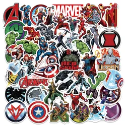 Pegatinas de Marvel de Los Vengadores para niños, calcomanías impermeables de dibujos animados de Disney, 10/30/50 piezas