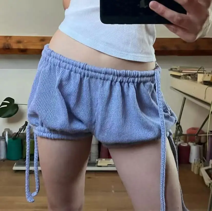 Sommerliche, mehrfarbige Blütenknospen-Shorts für Damen, hohe Taille, schlank machend, locker und vielseitig, lässiger Stil. – Detail 4
