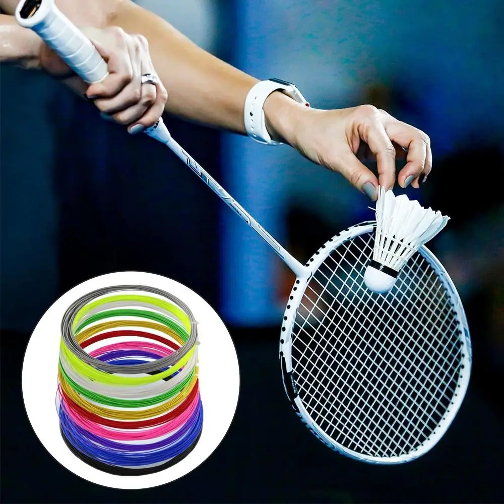 Raqueta de entrenamiento de cuerda de Bádminton de alta flexibilidad, cuerda de raqueta absorbente de golpes de nailon, cuerda deportiva