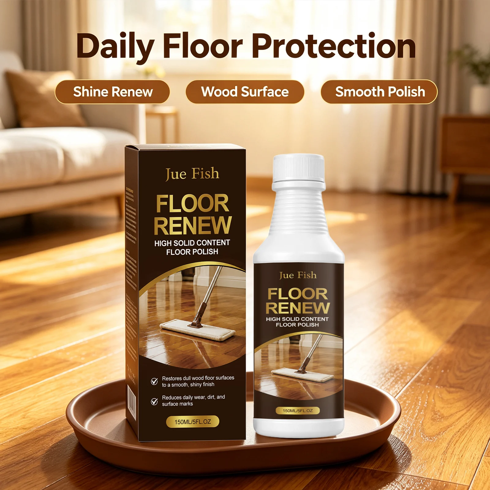 Wood Floor Polish Repair Minor Scratches Restore Luster Floor Maintenance Wear‑resistant Brighten Indoor Wooden Floors Protector