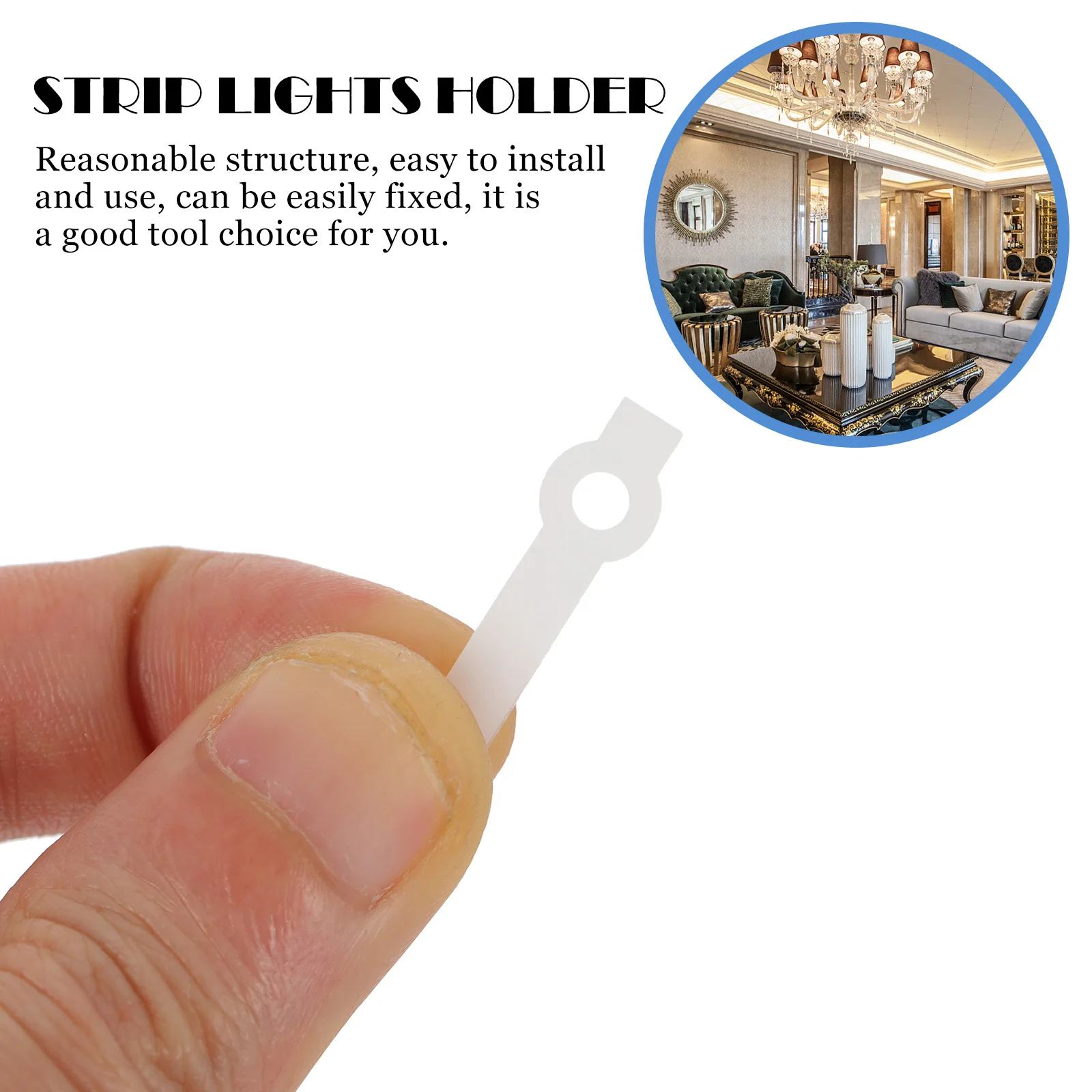 

100 set Led Strip Light Mounting Clips Nylon Fixed Holder Lightweight Plastic Bracket For Rope String Lights Fastening