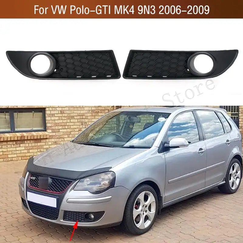 Zderzak przedni Światło przeciwmgielne Kratka osłony Osłona ramy Światła przeciwmgielnego Pokrywa Bezel Do VW Polo GTI MK4 9N3 2006 2007 2008 2009