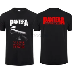 NG  Pantera Vulgar Display of Power Black T Shirt Men Short Sleeves Cool Hip Hop Streetwear T-shirt