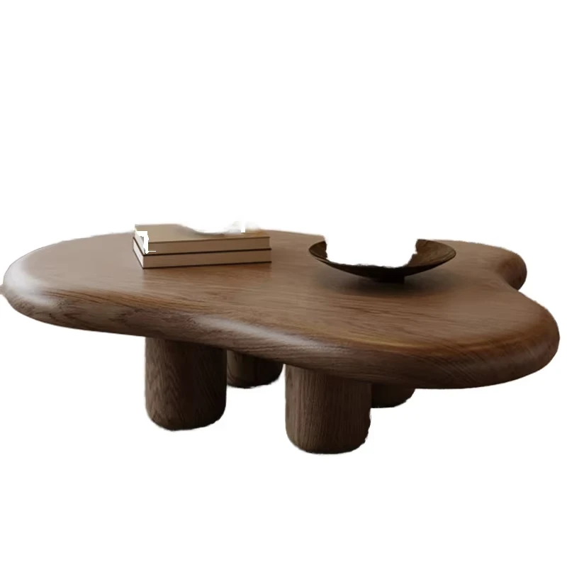 *New European-style Living Room Furniture, Brown Solid Wood Creative Cloud-shaped Irregular Coffee Table.