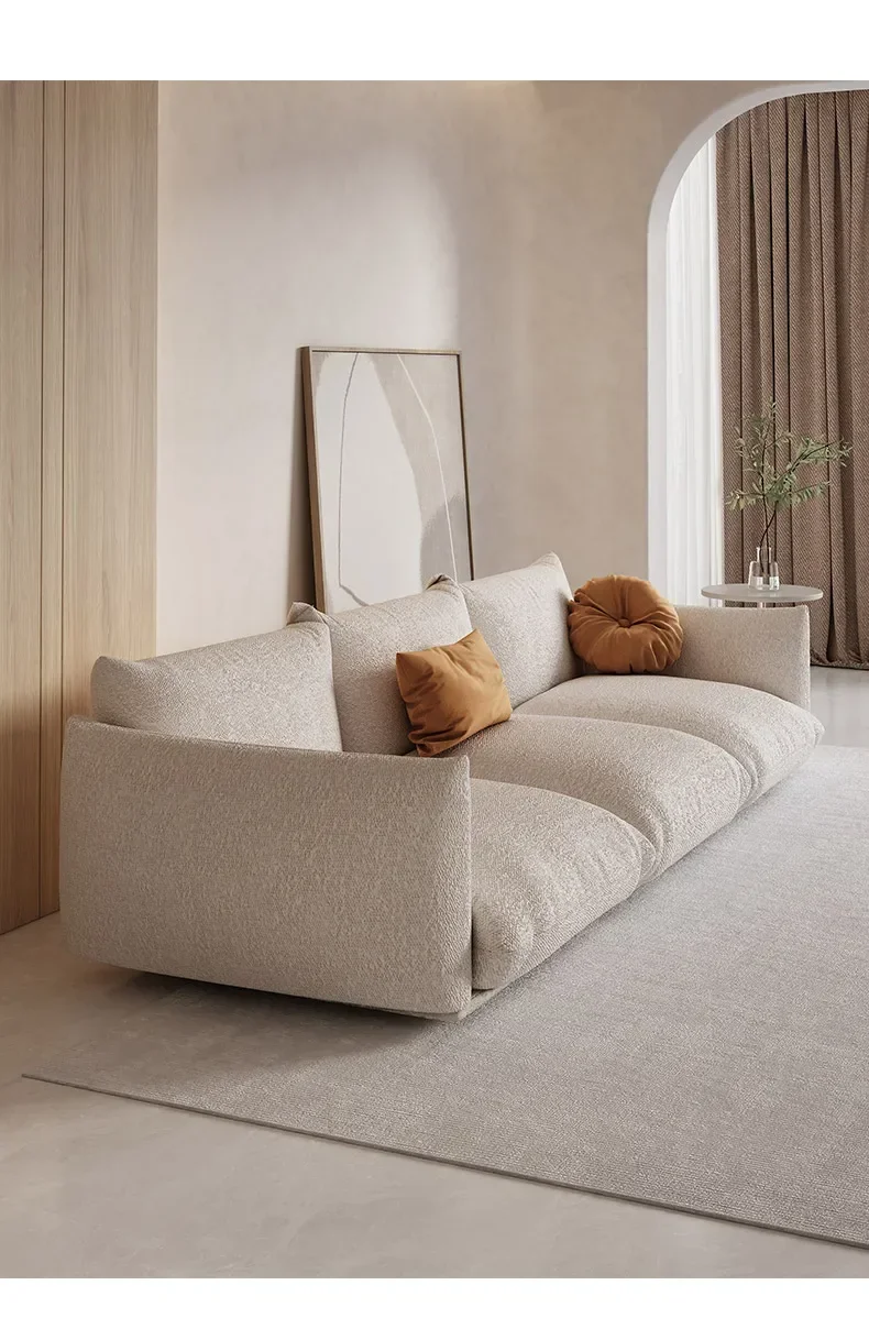 

200302Fabric Sofa Cream Style Modern Minimalist Living Room Italian Straight Row Silent Style Sofa