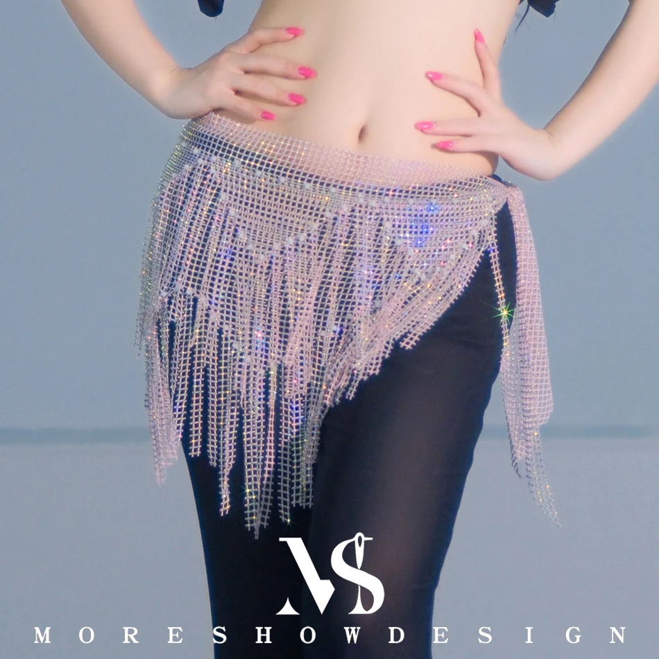 Bufanda de cadera para danza del vientre para mujer con borlas y lentejuelas, cinturón de cadena para la cintura, accesorio para actuación en escenario, accesorios para atuendo
