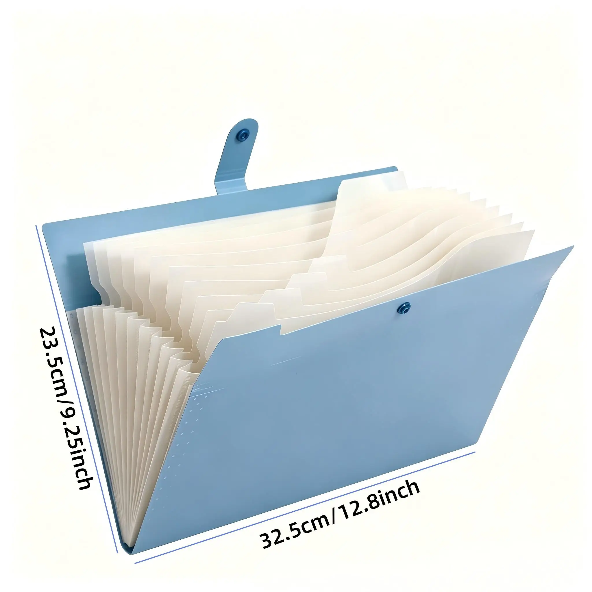 12-Pocket Expanding File Folder, A4 Accordion Document Organizer with Snap Closure, Color Tabs & Label Stickers for Home Office