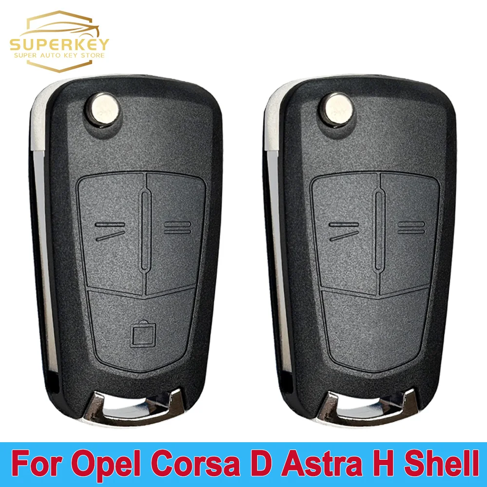 SUPERKEY For Opel Vauxhall Corsa D Astra H Zafira B Vectra C Signum Meriva Flip Remote Car Key Shell Case Cover With Z Groove