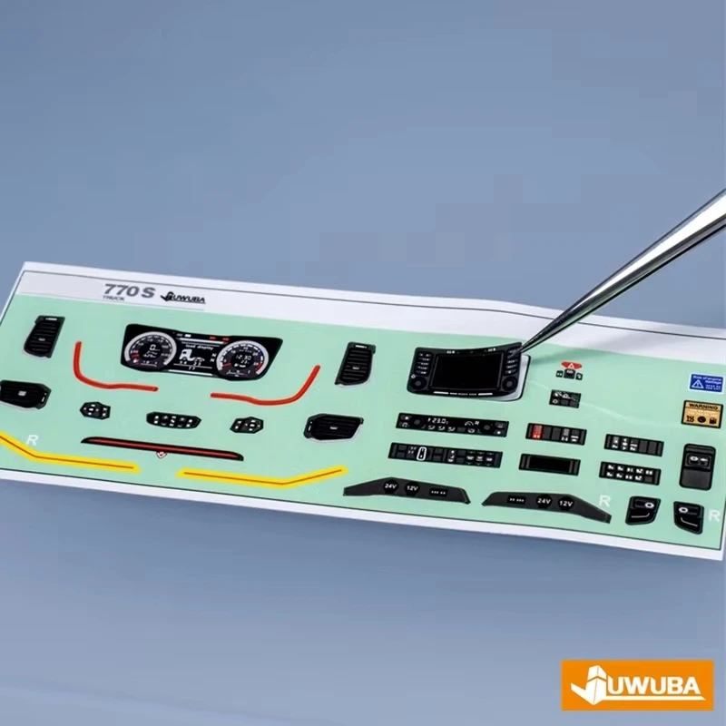 770S 1:14th RC Truck Dashboard Sticker For Tamiya 1/14 RC Tractor Truck Tipper 770S Series 56368 56371 56379 4x2 6x4 8x4 Parts