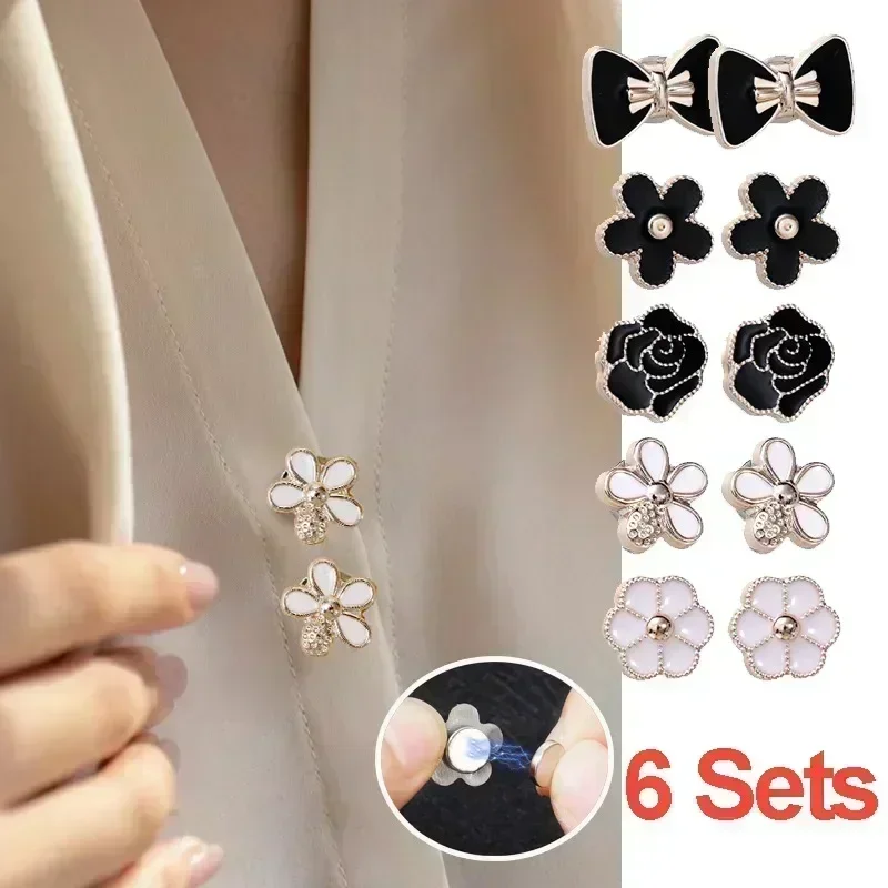 Set di spille da donna alla moda con fibbia magnetica anti-luce, decorazione per colletto, clip per abbigliamento, accessori per vestiti, spille di regolazione