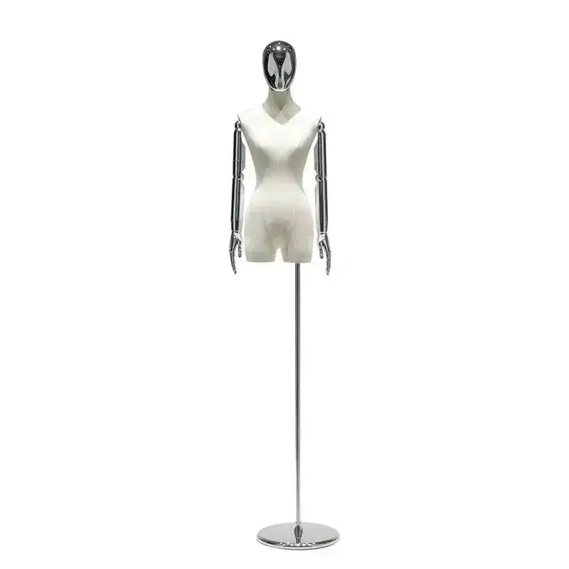 

Clothing Store Mannequins Female's Clothing Electroplating Linen Model Stands Props Female Dummy Mannequin Display Stands