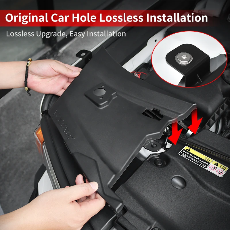 

Для Toyota Land Cruiser Prado J250 LC250 2024 2025 аксессуары автомобильная крышка двигателя защитная пластина для кабины черная 2 шт.