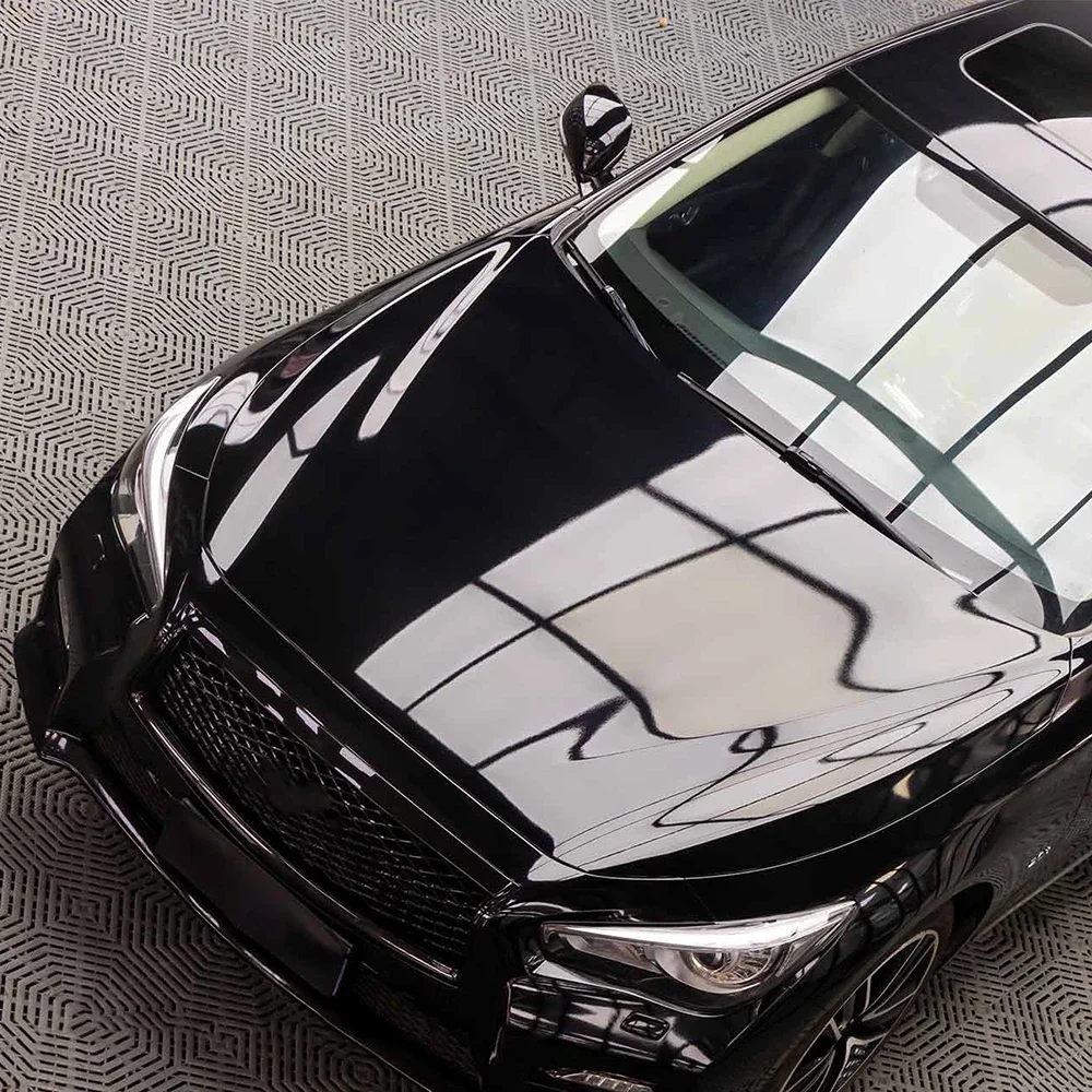 

Glossy Black Vinyl Wrap Film Car Wrapping Decal Roll Bubble Free Air Release Vehicle Motocycle Sticker DIY Adhesive Accessories